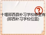 十堰郧西县补习学校哪里有(郧西补习学校位置)