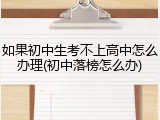 如果初中生考不上高中怎么办理(初中落榜怎么办)