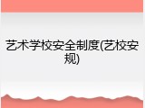艺术学校安全制度(艺校安规)