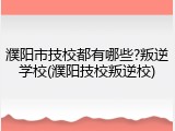 濮阳市技校都有哪些?叛逆学校(濮阳技校叛逆校)