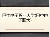 巴中电子职业大学(巴中电子职大)