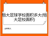 恒大足球学校面积多大(恒大足校面积)