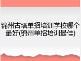 锦州古塔单招培训学校哪个最好(锦州单招培训最佳)