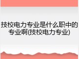 技校电力专业是什么职中的专业啊(技校电力专业)