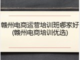 赣州电商运营培训班哪家好(赣州电商培训优选)
