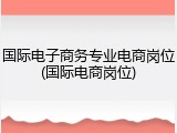 国际电子商务专业电商岗位(国际电商岗位)