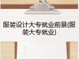 服装设计大专就业前景(服装大专就业)