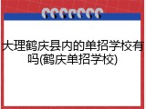 大理鹤庆县内的单招学校有吗(鹤庆单招学校)