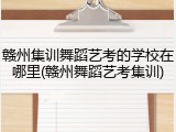 赣州集训舞蹈艺考的学校在哪里(赣州舞蹈艺考集训)
