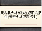 灵寿县少林学校在哪职高招生(灵寿少林职高招生)