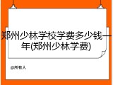 郑州少林学校学费多少钱一年(郑州少林学费)