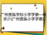 广州贵族学校小学学费一年多少(广州贵族小学学费)