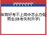 体育好考不上高中怎么办呢男生(体考失利升学)