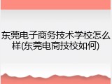 东莞电子商务技术学校怎么样(东莞电商技校如何)