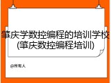 肇庆学数控编程的培训学校(肇庆数控编程培训)