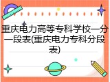 重庆电力高等专科学校一分一段表(重庆电力专科分段表)