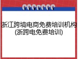 浙江跨境电商免费培训机构(浙跨电免费培训)