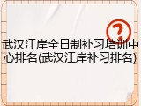 武汉江岸全日制补习培训中心排名(武汉江岸补习排名)