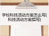 学校科技活动方案怎么写(科技活动方案撰写)