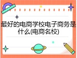 最好的电商学校电子商务是什么(电商名校)