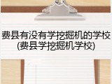 费县有没有学挖掘机的学校(费县学挖掘机学校)