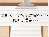 潍坊技业学校学动漫的专业(潍坊动漫专业)