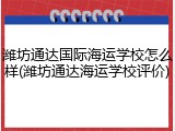 潍坊通达国际海运学校怎么样(潍坊通达海运学校评价)