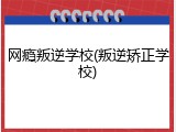 网瘾叛逆学校(叛逆矫正学校)