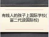 有钱人的孩子上国际学校(富二代读国际校)