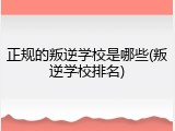 正规的叛逆学校是哪些(叛逆学校排名)