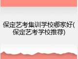 保定艺考集训学校哪家好(保定艺考学校推荐)