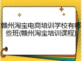 赣州淘宝电商培训学校有哪些班(赣州淘宝培训课程)
