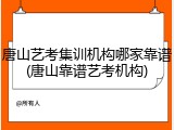 唐山艺考集训机构哪家靠谱(唐山靠谱艺考机构)