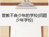 管教不良少年的学校(问题少年学校)