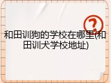 和田训狗的学校在哪里(和田训犬学校地址)