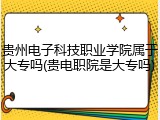贵州电子科技职业学院属于大专吗(贵电职院是大专吗)