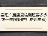 襄阳产后康复培训班要多少钱一年(襄阳产后培训年费)
