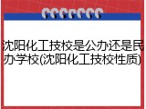 沈阳化工技校是公办还是民办学校(沈阳化工技校性质)