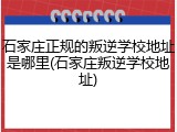 石家庄正规的叛逆学校地址是哪里(石家庄叛逆学校地址)