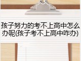 孩子努力的考不上高中怎么办呢(孩子考不上高中咋办)