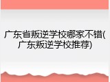 广东省叛逆学校哪家不错(广东叛逆学校推荐)