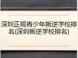 深圳正规青少年叛逆学校排名(深圳叛逆学校排名)