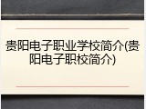 贵阳电子职业学校简介(贵阳电子职校简介)