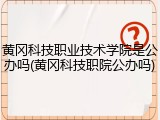 黄冈科技职业技术学院是公办吗(黄冈科技职院公办吗)