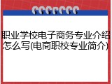 职业学校电子商务专业介绍怎么写(电商职校专业简介)