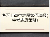 考不上高中志愿如何填报(中考志愿策略)