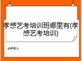孝感艺考培训班哪里有(孝感艺考培训)