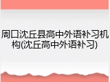 周口沈丘县高中外语补习机构(沈丘高中外语补习)