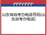 山东省自考办电话号码(山东自考办电话)