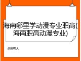 海南哪里学动漫专业职高(海南职高动漫专业)